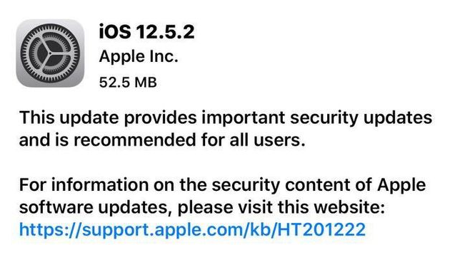 宝安苹果手机维修分享iOS12.5.2发布，建议所有老苹果用户安装 
